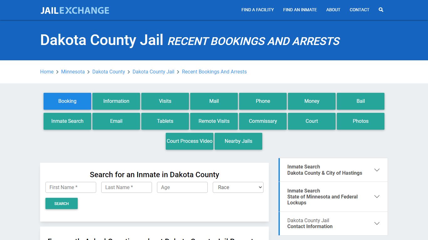 Dakota County Jail MN Recent Arrests and Bookings - Jail Exchange